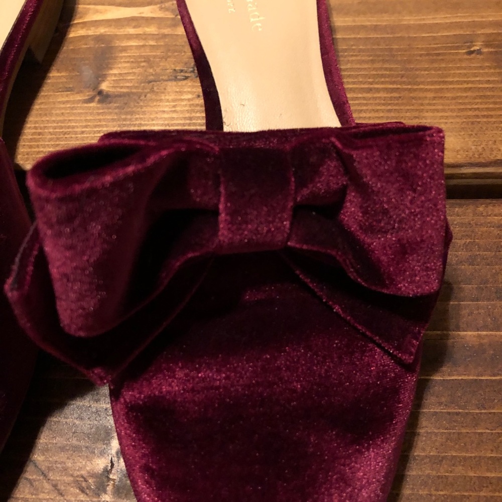 SALE Kate Spade Velvet Bow Flats - Picture 3 of 4